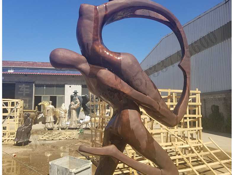 銅舞蹈人物雕塑，跳舞人物銅雕塑，純銅抽象雕塑