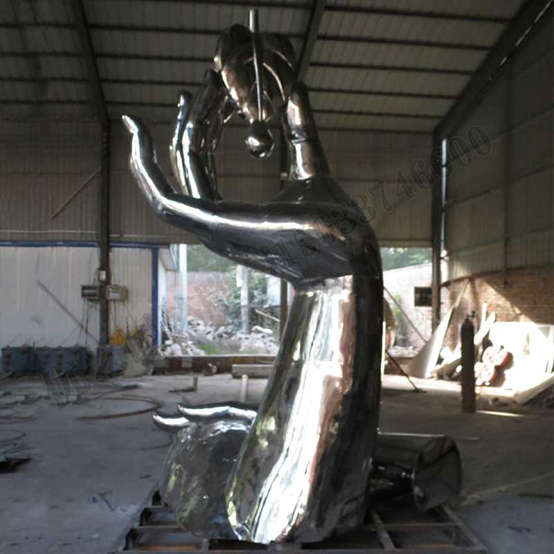 保護水資源雕塑,珍惜水資源雕塑,不銹鋼水滴雕塑